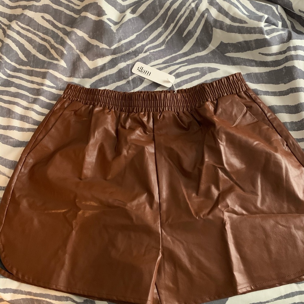 Leather shorts